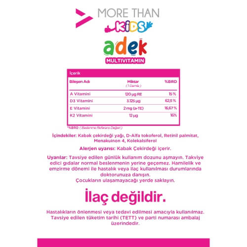 More Than Adek Kids Multivitamin Damla 30 ml